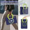 360 Rotation Case for Samsung Galaxy Tab S9 11'' 2023/S8 2022/S7 2020with Shoulder Strap S Pen Holder Rotatable Kickstand/Handle Rugged Silicone Case (Navy Blue+Green) view 2