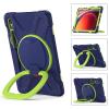 360 Rotation Case for Samsung Galaxy Tab S9 11'' 2023/S8 2022/S7 2020with Shoulder Strap S Pen Holder Rotatable Kickstand/Handle Rugged Silicone Case (Navy Blue+Green) view 3