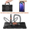 360 Rotation Case for Samsung Galaxy S9 Ultra 14.6'' 2023/S8 Ultra 14.6'' 2022with Shoulder Strap S Pen Holder Rotatable Kickstand/Handle Rugged Silicone Case (Balck) view 2
