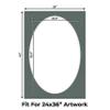 CountryArtHouse Charcoal Acid Free 28x40 Oval Picture Frame Mat with White Core Bevel Cut for 24x36 Pictures - Fits 28x40 Frame - Pack of 10 Matboards view 2