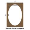 CountryArtHouse Aged Oak Brown Acid Free 28x40 Oval Picture Frame Mat with White Core Bevel Cut for 24x36 Pictures - Fits 28x40 Frame - Pack of 10 Matboards view 2