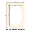 CountryArtHouse Cream Acid Free 28x40 Oval Picture Frame Mat with White Core Bevel Cut for 24x36 Pictures - Fits 28x40 Frame - Pack of 25 Matboard Show Kits with Acid Free Backings & Clear Bags view 2