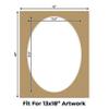 CountryArtHouse Rattan Beige Acid Free 16x20 Oval Picture Frame Mat with White Core Bevel Cut for 13x18 Pictures - Fits 16x20 Frame - Pack of 10 Matboards view 2