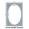 CountryArtHouse Metallic Silver Acid Free 28x40 Oval Picture Frame Mat with White Core Bevel Cut for 24x36 Pictures - Fits 28x40 Frame - Pack of 10 Matboards view 2
