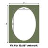 CountryArtHouse Dill Green Acid Free 16x20 Oval Picture Frame Mat with White Core Bevel Cut for 13x18 Pictures - Fits 16x20 Frame - Pack of 10 Matboard Show Kits with Acid Free Backings & Clear Bags view 2