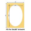 CountryArtHouse Chamois Yellow Acid Free 28x40 Oval Picture Frame Mat with White Core Bevel Cut for 24x36 Pictures - Fits 28x40 Frame - Pack of 25 Matboards view 2