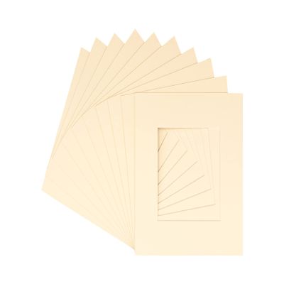 CountryArtHouse Cream Acid Free 12x12 Square Picture Frame Mat with White Core Bevel Cut for 8x8 Pictures - Fits 12x12 Frame - Pack of 25 Matboard Show Kits With Acid Free Backings & Clear Bags