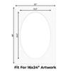 CountryArtHouse Oyster Shell White Acid Free 20x28 Oval Picture Frame Mat with White Core Bevel Cut for 16x24 Pictures - Fits 20x28 Frame - Pack of 10 Matboards view 2