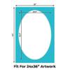 Aquamarine Blue Acid Free 28x40 Oval Picture Frame Mat with White Core Bevel Cut for 24x36 Pictures - Fits 28x40 Frame - Pack of 10 Matboard Show Kits With Acid Free Backings & Clear Bags view 2