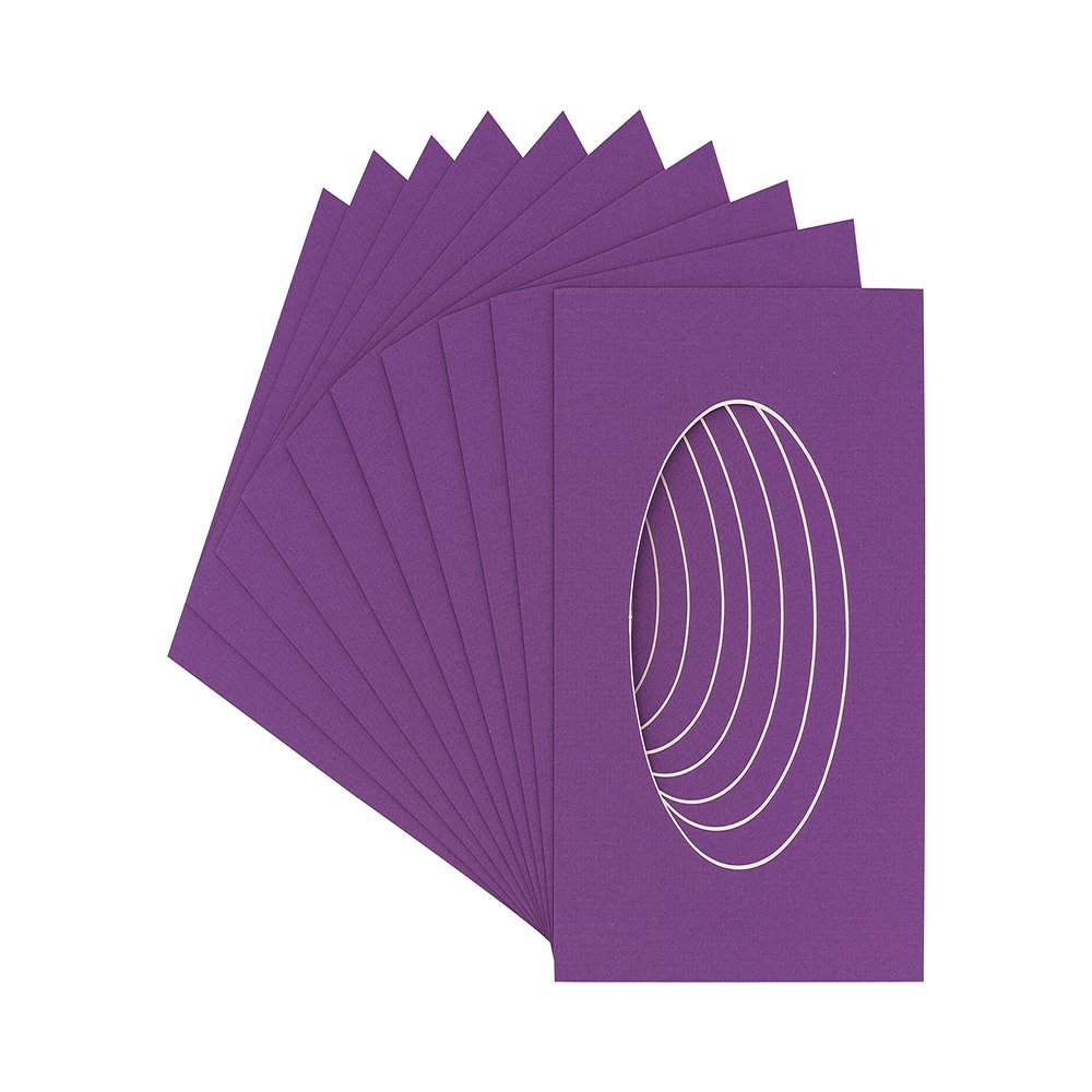 CountryArtHouse Dark Purple Acid Free 28x40 Oval Picture Frame Mat with White Core Bevel Cut for 24x36 Pictures - Fits 28x40 Frame - Pack of 10 Matboards