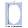 CountryArtHouse Baby Blue Acid Free 28x40 Oval Picture Frame Mat with White Core Bevel Cut for 24x36 Pictures - Fits 28x40 Frame - Pack of 25 Matboard Show Kits With Acid Free Backings & Clear Bags view 2