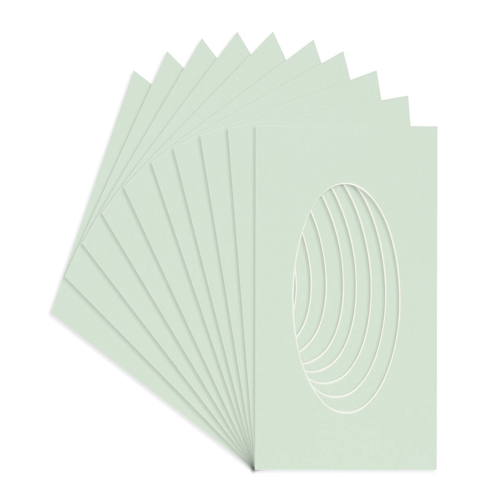 CountryArtHouse Honeydew Green Acid Free 16x20 Oval Picture Frame Mat with White Core Bevel Cut for 13x18 Pictures - Fits 16x20 Frame - Pack of 25 Matboards