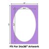 Light Purple Acid Free 28x40 Oval Picture Frame Mat with White Core Bevel Cut for 24x36 Pictures - Fits 28x40 Frame - Pack of 10 Matboard Show Kits With Acid Free Backings & Clear Bags view 2
