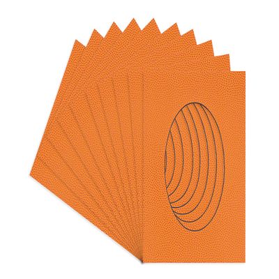 Basketball Texture Acid Free 8x11 Oval Picture Frame Mat with White Core Bevel Cut for 5.5x8.5 Pictures - Fits 8x11 Frame - Pack of 10 Matboard Show Kits With Acid Free Backings & Clear Bags