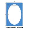 CountryArtHouse Bay Blue Acid Free 28x40 Oval Picture Frame Mat with White Core Bevel Cut for 24x36 Pictures - Fits 28x40 Frame - Pack of 10 Matboards view 2