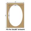 CountryArtHouse Rattan Beige Acid Free 28x40 Oval Picture Frame Mat with White Core Bevel Cut for 24x36 Pictures - Fits 28x40 Frame - Pack of 25 Matboards view 2