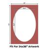 CountryArtHouse Brick Red Acid Free 28x40 Oval Picture Frame Mat with White Core Bevel Cut for 24x36 Pictures - Fits 28x40 Frame - Pack of 25 Matboard Show Kits with Acid Free Backings & Clear Bags view 2