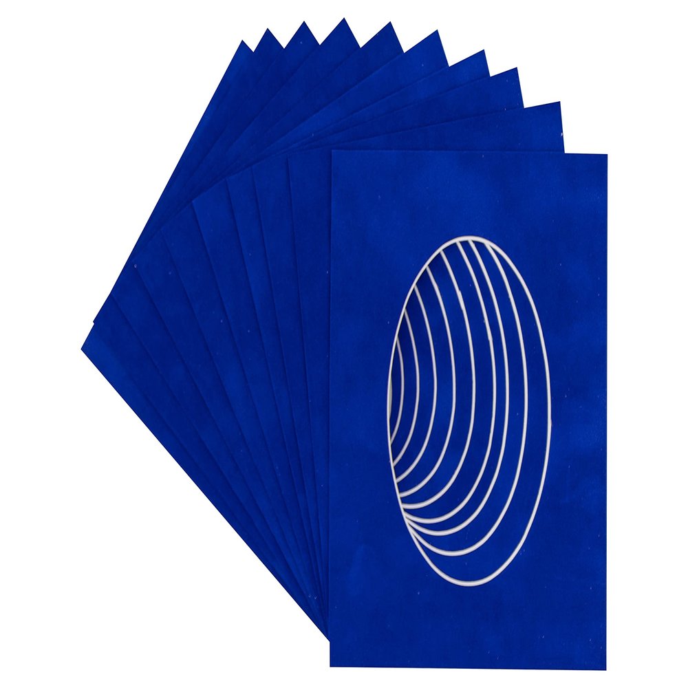 CountryArtHouse Royal Blue Suede Acid Free 9x11 Oval Picture Frame Mat with White Core Bevel Cut for 7x9 Pictures - Fits 9x11 Frame - Pack of 25 Matboards