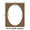 CountryArtHouse Aged Oak Brown Acid Free 16x20 Oval Picture Frame Mat with White Core Bevel Cut for 13x18 Pictures - Fits 16x20 Frame - Pack of 25 Matboards view 2