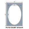 CountryArtHouse Mid Grey Acid Free 28x40 Oval Picture Frame Mat with White Core Bevel Cut for 24x36 Pictures - Fits 28x40 Frame - Pack of 10 Matboard Show Kits with Acid Free Backings & Clear Bags view 2