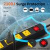8 Outlet Power Strip 2100J Surge Protector, 8FT Heavy Duty Extension Cord Wide Spaced Outlet and Wall Mount Metal Powerstrip for Home Office Garage Workshop view 2
