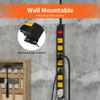 8 Outlet Power Strip 2100J Surge Protector, 8FT Heavy Duty Extension Cord Wide Spaced Outlet and Wall Mount Metal Powerstrip for Home Office Garage Workshop view 3