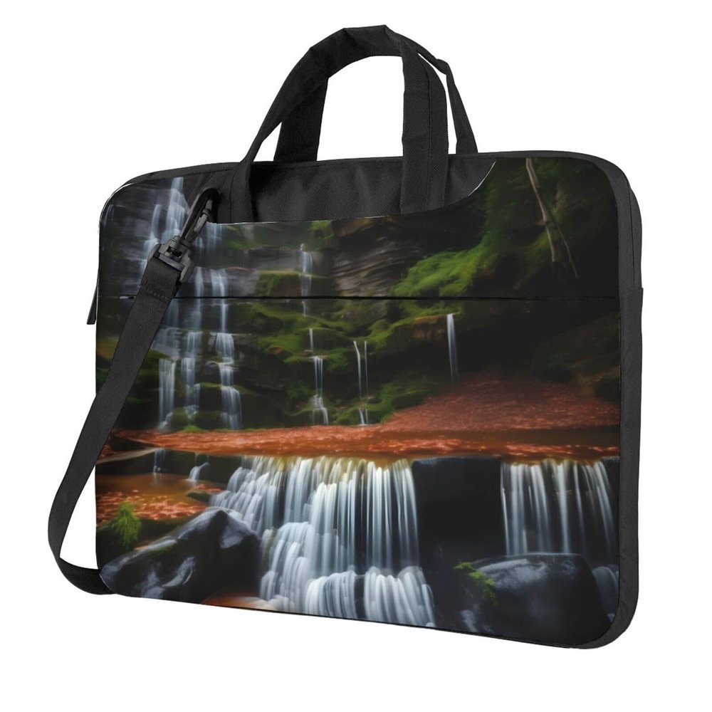 MYGANN Waterfall View Ultra-Thin Waterproof Laptop Bag With Shoulder Strap And Handle For Daily Business Trips15.6 Inch