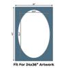 CountryArtHouse Steel Blue Acid Free 28x40 Oval Picture Frame Mat with White Core Bevel Cut for 24x36 Pictures - Fits 28x40 Frame - Pack of 10 Matboards view 2