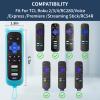 2 Pack Cute Roku Remote Cover - Silicone Protective Case for Roku TV TCL - Anti Slip Remote Sleeve Glow in The Dark (Glow Green + Glow Blue) view 2