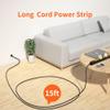 8 Outlet Power Strip 2100J Surge Protector, 15FT Heavy Duty Extension Cord Wide Spaced Outlet and Wall Mount Metal Powerstrip for Home Office Garage Workshop view 2