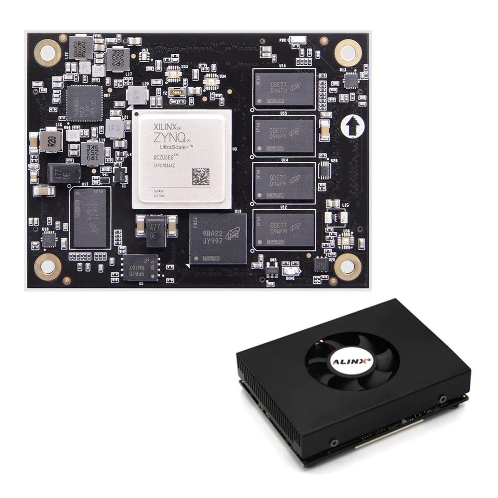 NewAlinx SoM ACU3EG: Xilinx Zynq UltraScale+ MPSOC SOM FPGA Core Board AI XCZU3EG (ACU3EG Core Board+Cooling Fan)