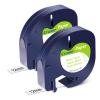 2-Set Label Maker Paper Replacement for Dymo Label Maker Refills 91330 Self-Adhesive White Paper Label Refill 12mm x 4m 1/2 x 13 Work with DYMO LetraTag Label Makers LT-100H LT-100T QX50 view 1