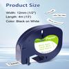 2-Set Label Maker Paper Replacement for Dymo Label Maker Refills 91330 Self-Adhesive White Paper Label Refill 12mm x 4m 1/2 x 13 Work with DYMO LetraTag Label Makers LT-100H LT-100T QX50 view 2
