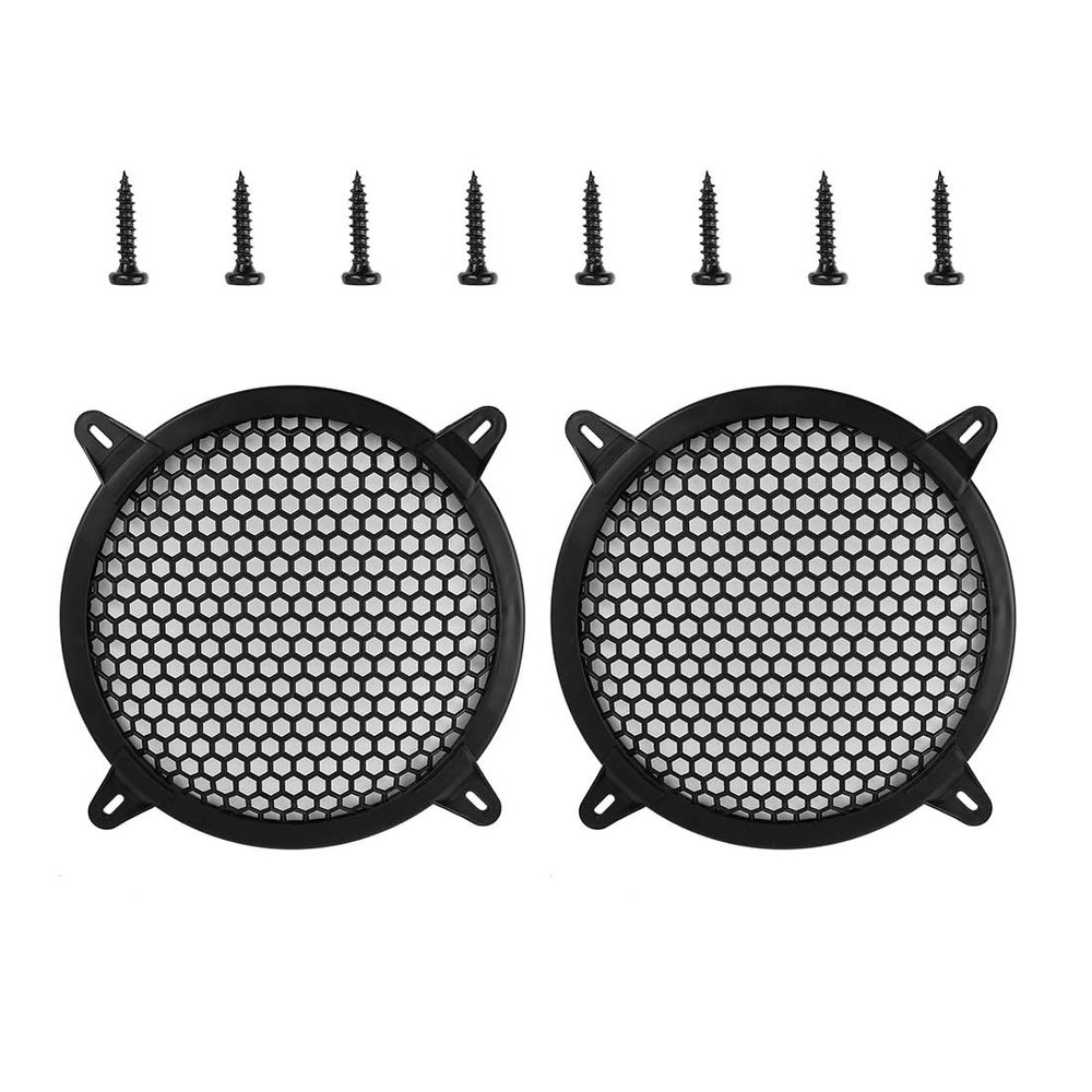 Taimmach 2pcs Car Grill Cover Mesh Protector Speaker Cover 8" Black Woofer Subwoofer Grill