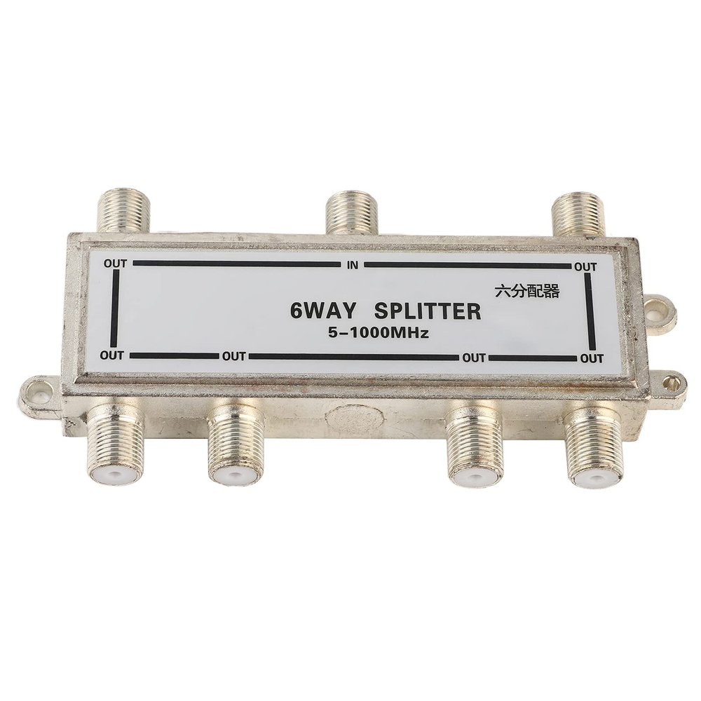 Coaxial Cable Splitter, 6 Way TV Signal Splitter for TV Signal