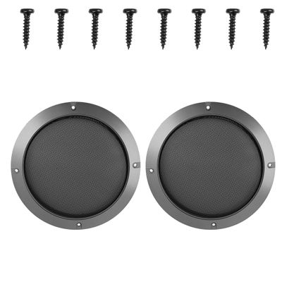 Taimmach 7inch Car 2pcs Mesh Speaker Cover Grill Sub Woofer Subwoofer Grille Protector Gray