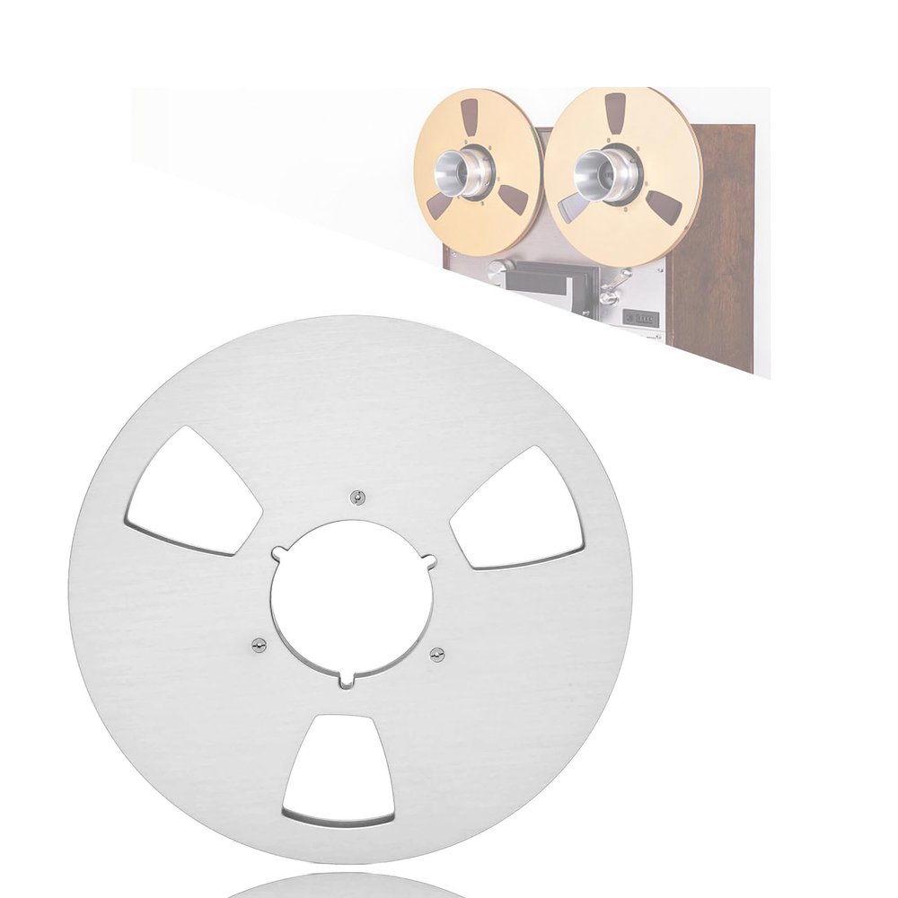 1/4 10.5 Inch Empty Takeup Reel,3 Hole Reel to Reel Recording Empty Take Up Tape,Aluminum Alloy Universal Opening Machine Part Sound Tape Takeup Reel for Pioneer (Silver)