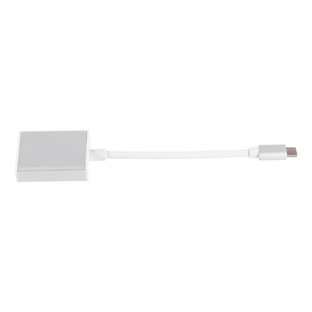 Cyrank USB 3.1 Type-C to Vga, Aluminum Alloy USB-C to Converter Vga to USB for Monitor 12 Inch(Silver)