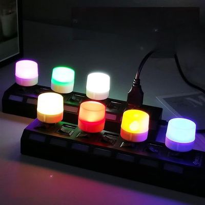 USB Night Light, LED Mini Light Bulb, Plug in Night Light, Small Night Lights, Warm White, USB Light Bulb for Bedroom, Bathroom, Hallway, Nursery, Kitchen, Car USB Light 6PS (6 White) (Warm Light)