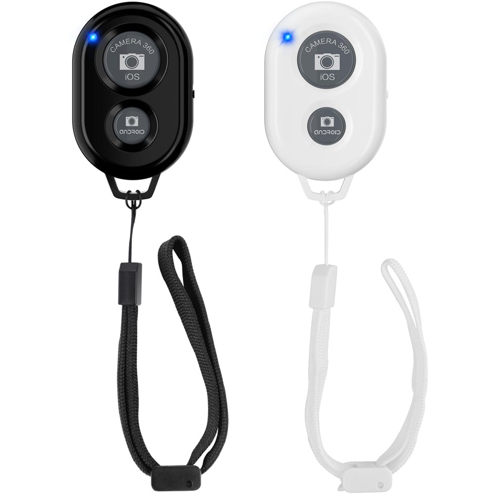 Wireless Camera Remote Shutter for Smartphones (2 Pack), zttopo Wireless Phone Camera Remote Control Compatible with iPhone/Android Cell Phone - Create Amazing Photos and Selfies, Wrist Strap Included