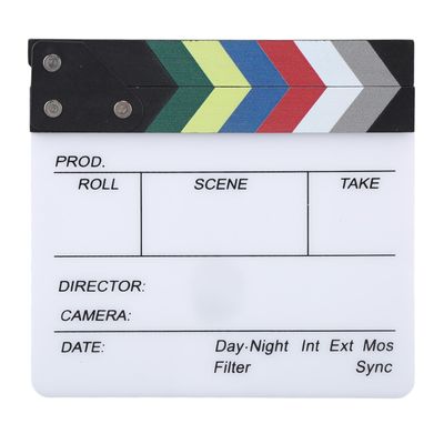 ICRPSTU Director Clapper, Wide Application Acrylic Wood Photo Prop Clear Sounds Easy Writing Movie Clap Board for Editing (20x19.5cm / 7.87x7.68in)