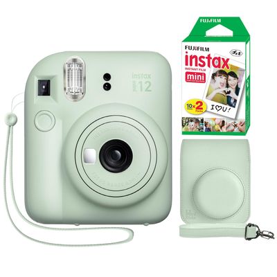 Fujifilm Instax Mini 12 Instant Camera + Minimate Custom Case + Fuji Instax Film 20 Sheets Twin Pack (Mint Green)