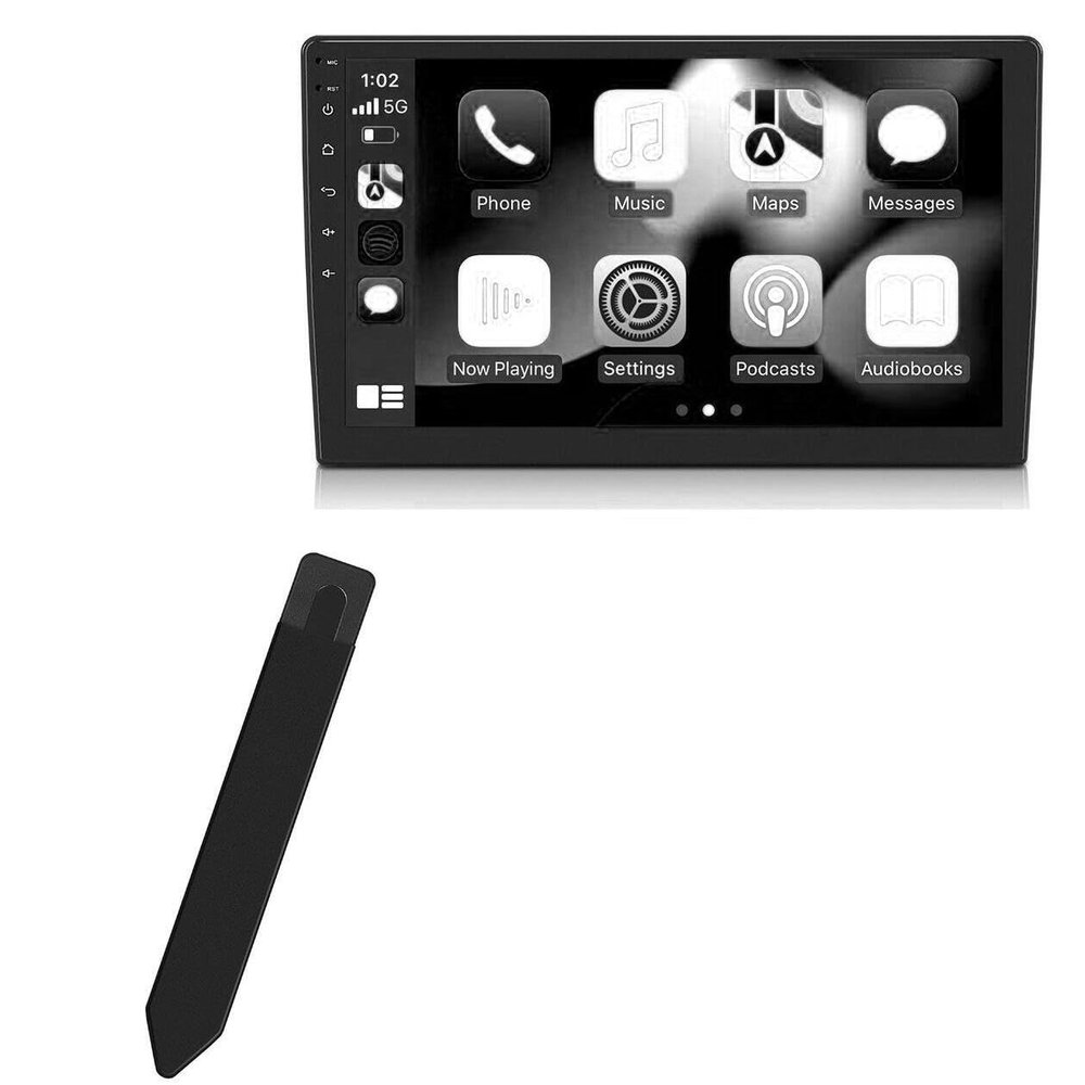 BoxWave Stylus Pouch Compatible with Eonon X20 Plus - Stylus PortaPouch, Pen Stylii Holder Carrier Portable Self-Adhesive - Jet Black