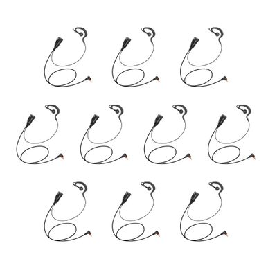 Arrowmax AEH1500-M12 G-Shape Style Braided Cable Earpiece Style in-line PTT Compatible with Motorola Two-Way Radios SL7550e SL7580 SL300 SL3500e SL4000 SL8550e SL1K TLK100 DLR110 Curve (10 Pieces)