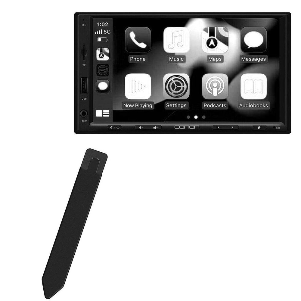 BoxWave Stylus Pouch Compatible with Eonon X20 - Stylus PortaPouch, Pen Stylii Holder Carrier Portable Self-Adhesive - Jet Black