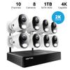 Night Owl 10 Channel Bluetooth Video Home Security Camera System with (8) Plug-in Wi-Fi 2K HD Indoor/Outdoor Spotlight Cameras with 2-Way Audio and 1TB Hard Drive (Expandable up to 10 Cameras) view 2