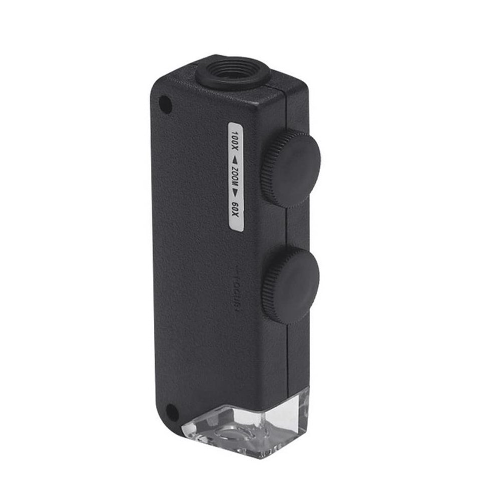 Lab Microscope Slides 1pcs Handheld 160X-200X Magnification Zoom Len LED Lighted Light Lamp Pocket Microscope Magnifier Microscope Parts (Color : 60-100X)