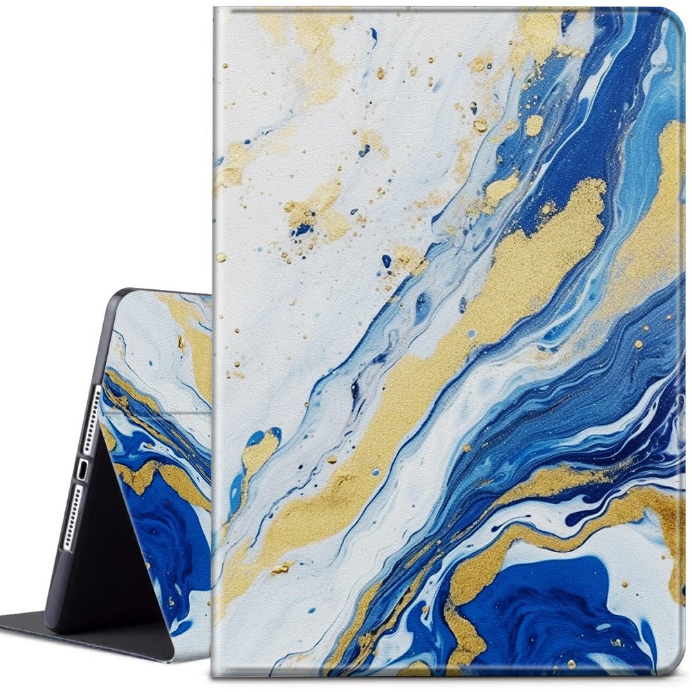 CGFGHHUY for Kindle Scribe Case for Kindle Scribe Cover 10.2 inch Lightweight Protective PU Leather Smart Stand Cover with Auto Wake Sleep Case for Kindle Scribe 2022 - Blue White Marble