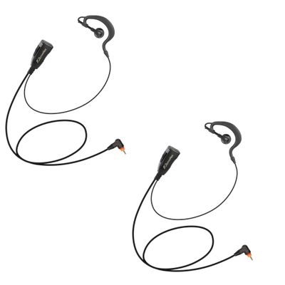 Arrowmax AEH1500-M12 G-Shape Style Braided Cable Earpiece Style in-line PTT Compatible with Motorola Two-Way Radios SL7550e SL7580 SL300 SL3500e SL4000 SL8550e SL1K TLK100 DLR110 Curve (2 Pieces)