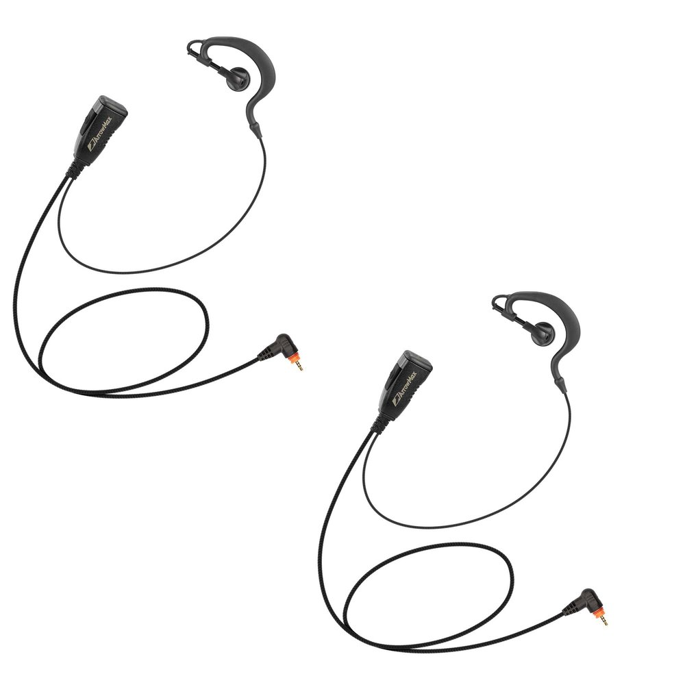 Arrowmax AEH1500-M12 G-Shape Style Braided Cable Earpiece Style in-line PTT Compatible with Motorola Two-Way Radios SL7550e SL7580 SL300 SL3500e SL4000 SL8550e SL1K TLK100 DLR110 Curve (2 Pieces)